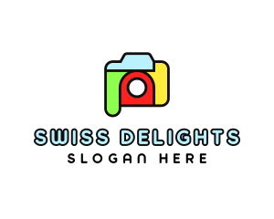 Colorful Camera Outline logo design