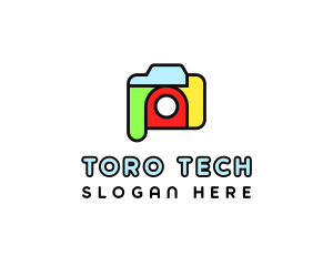 Colorful Camera Outline logo design