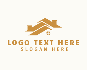 Roofer - Gold House Roofing logo design