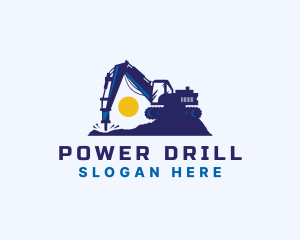 Drill - Excavator Drill Construction logo design