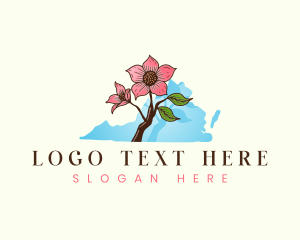 Plumeria - Virginia Botanical Flower logo design