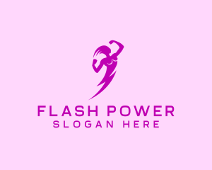 Lightning Female Power logo design