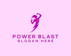 Lightning Female Power logo design