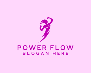 Lightning Female Power logo design