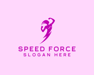 Lightning Female Power logo design