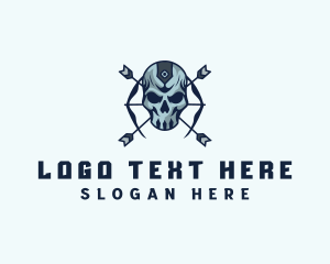 Skull - Hunter Weapon Combat logo design