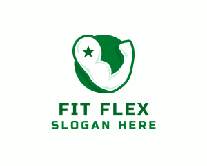 Fitness - Military Muscle Flex logo design