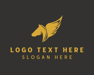 Horse Stable - Pegasus Horse Wings logo design