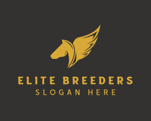 Pegasus Horse Wings logo design