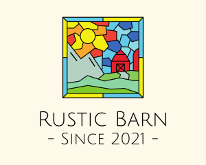 Stained Glass Outdoor Barn House logo design
