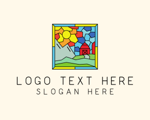 Broker - Stained Glass Outdoor Barn House logo design