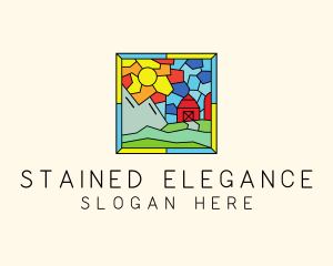 Stained Glass Outdoor Barn House logo design