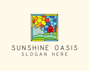 Stained Glass Outdoor Barn House logo design