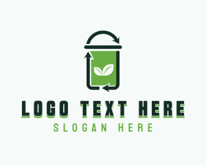 Recycling Bin - Recyclable Garbage Bin logo design