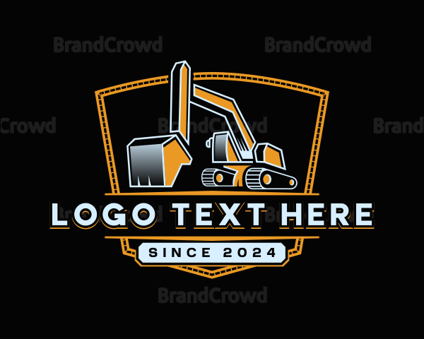 Excavator Backhoe Machinery Logo