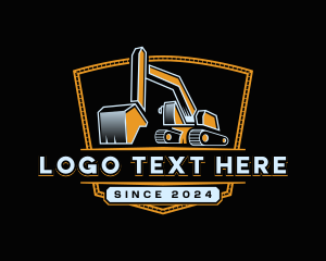 Construction - Excavator Backhoe Machinery logo design