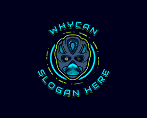 Streamer - Cyborg Robot Alien logo design