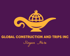 Global Golden Lamp logo design