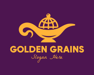 Global Golden Lamp logo design