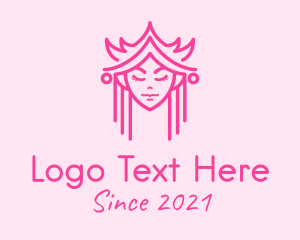 Beauty Queen - Minimalist Royal Princess logo design