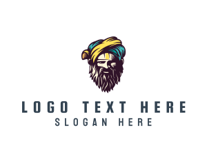 Character - Bearded Sultan Man logo design