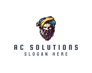 Bearded Sultan Man logo design