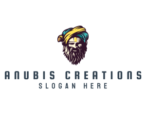 Bearded Sultan Man logo design