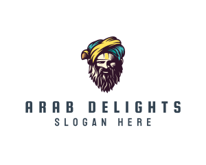 Arab - Bearded Sultan Man logo design