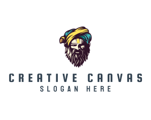 Illustration - Bearded Sultan Man logo design