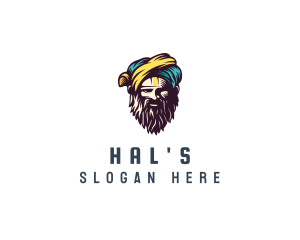 Face - Bearded Sultan Man logo design