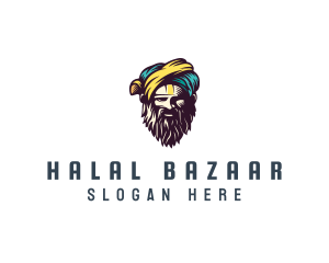 Muslim - Bearded Sultan Man logo design