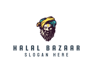 Bearded Sultan Man logo design