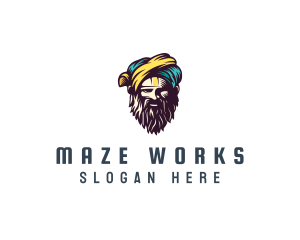 Bearded Sultan Man logo design