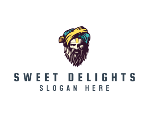 Bearded Sultan Man logo design