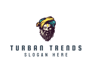 Turban - Bearded Sultan Man logo design