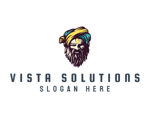 Bearded Sultan Man logo design