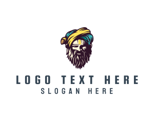 Man - Bearded Sultan Man logo design