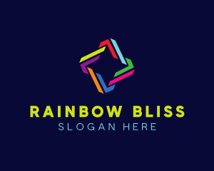 Geometric Rainbow Star logo design