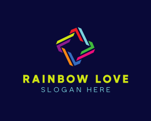 Geometric Rainbow Star logo design