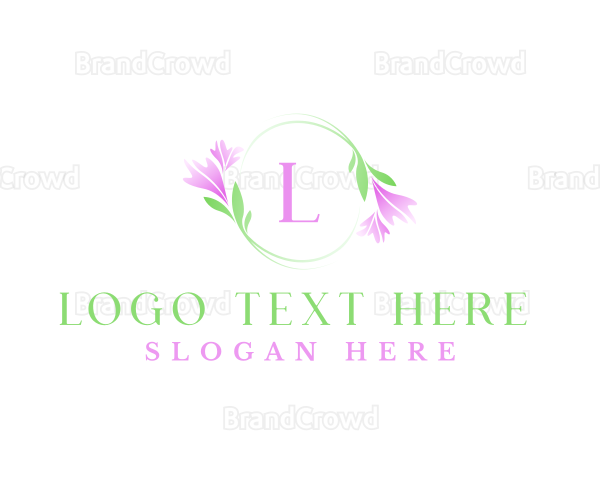 Feminine Beauty Flower Wreath Logo