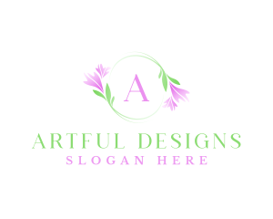 Feminine Beauty Flower Wreath logo design