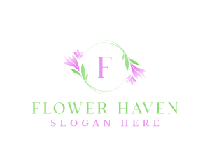 Feminine Beauty Flower Wreath logo design