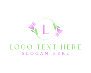 Leaf - Feminine Beauty Flower Wreath logo design
