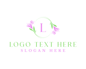 Feminine Beauty Flower Wreath Logo