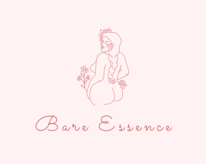 Naked - Flower Naked Female logo design