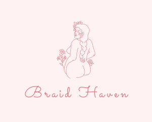 Braids - Flower Naked Female logo design