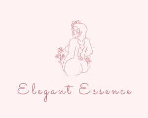 Flower Naked Female logo design