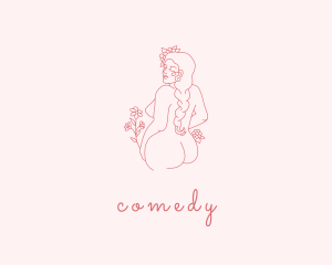 Female - Flower Naked Female logo design