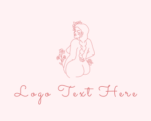 Adult - Flower Naked Female logo design
