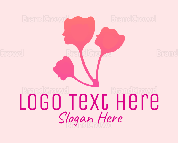 Woman Flower Head Logo